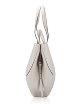 Polene Grained Beige Leather Tote Bag