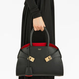 Ferragamo black leather 'Hug' shoulder bag