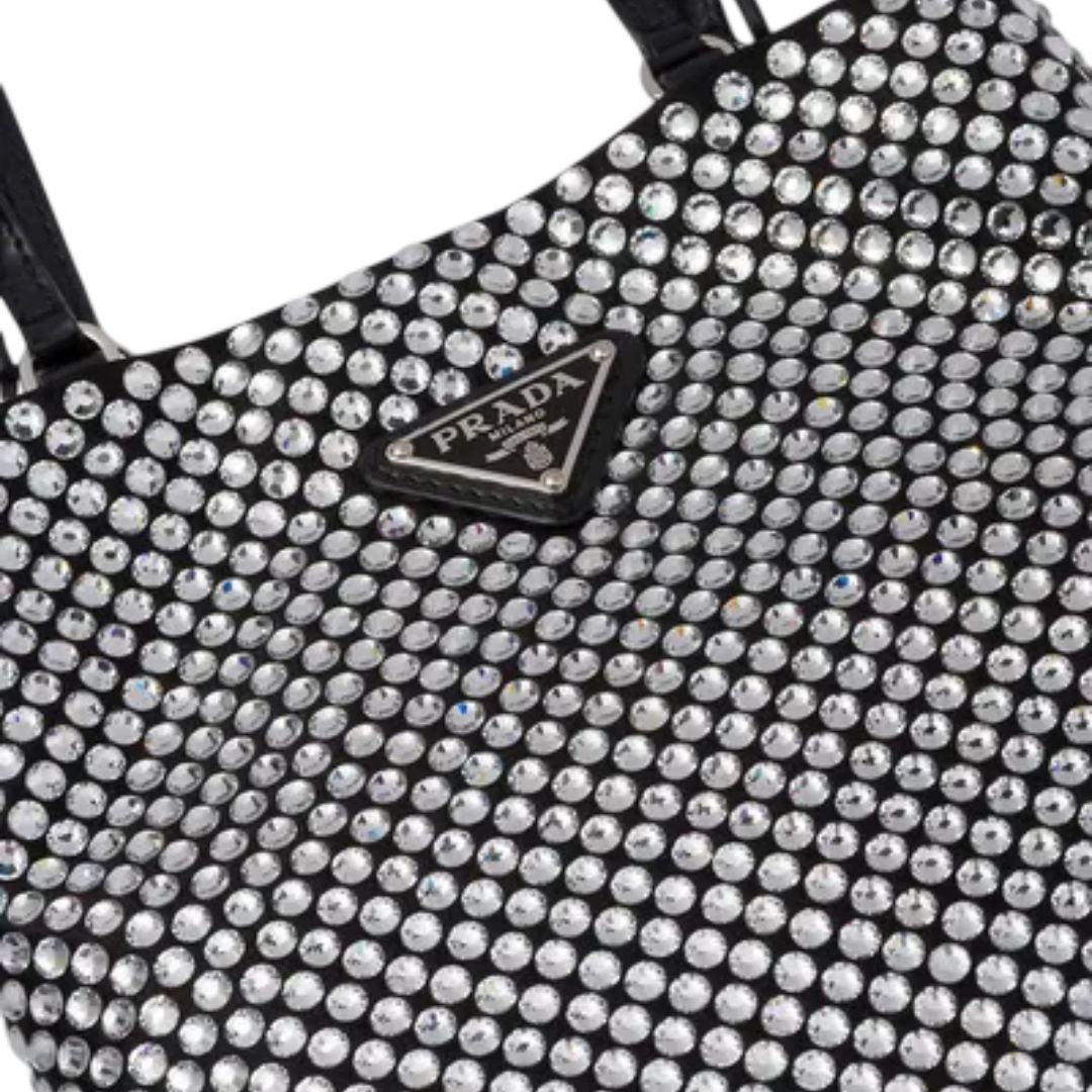 Crystal-Embellished Satin bag