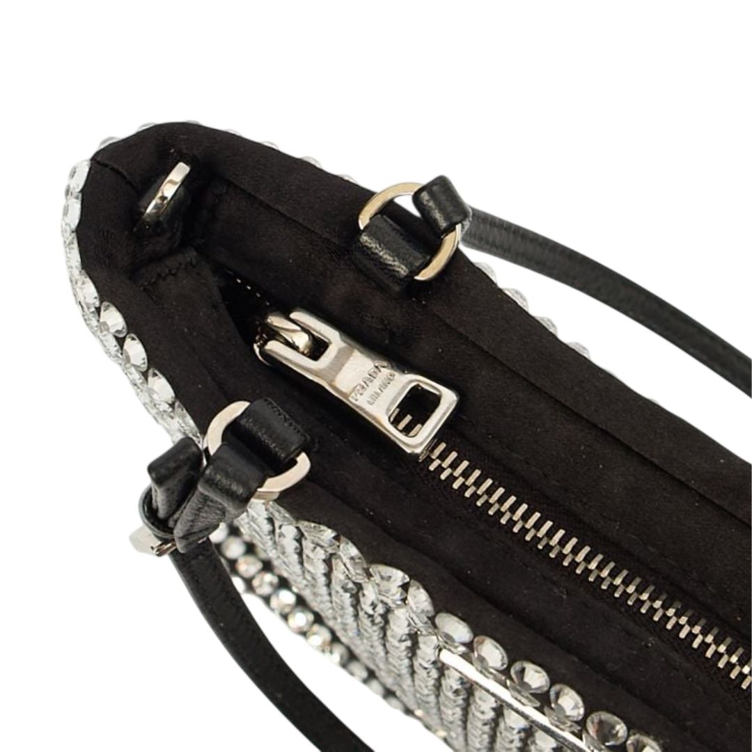 Crystal-Embellished Satin bag