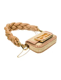 Fendi Raffia Nano Baguette Handle Charm
