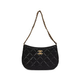 Chanel Round Hobo Bag Lambskin